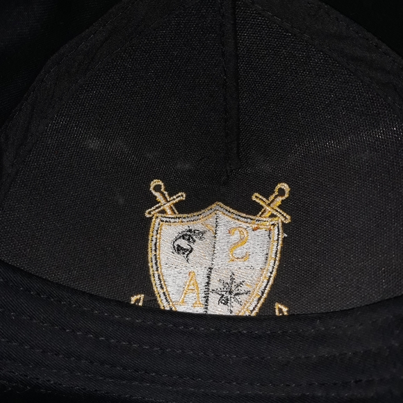 SA Company flat bill black gold snap back hat fish shield anchor hunting - Picture 14 of 16